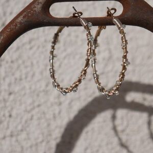 Gold wire wrapped earrings